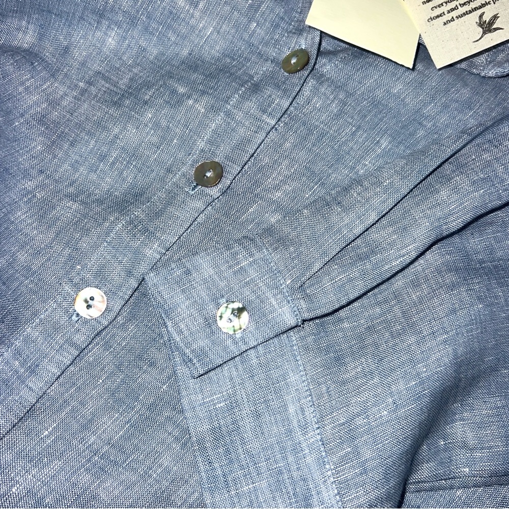 Women's Light Blue Button-Down Collared Shirt - Casual Relaxed Fit - Picture 14 of 16